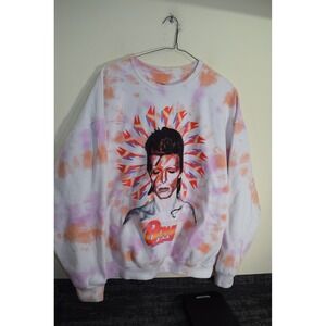 URBAN OUTFITTERS OVERSIZED SWEATSHIRT DAVID‎ BOWIE TIE DYE MUSIC WOMENS S/M